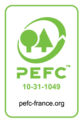 la fenetre bois arcades et baies est certifiée PEFC pour ses essences de bois en chêne et en pin. Le label PEFC garantit la provenance du bois dans le respect de la gestion durable des forêts.